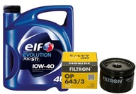 Olej 10W40 ELF Filtr OP643/3 Renault 1.4 1.5 1.6