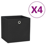 Krabice z netkanej textílie 4 ks 28x28x28 cm čierne