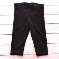 Czarne legginsy 3/4 z koroną H&M 104 koronka