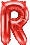 Balon foliowy LITERA R czerwony mały 35 cm NAPIS NA URODZINY metalik