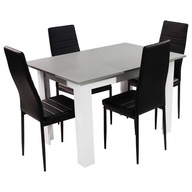 Zestaw stół Modern 120 WG 4 czarne krzesła Nicea