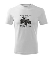 Koszulka T-shirt dziecięca M325 NAJLEPSZY ROLNIK biała rozm 146