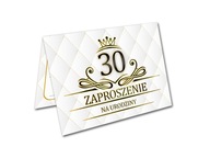 ZAPROSZENIE NA 30 URODZINY PERSONALIZOWANE LUX BIAŁE GOTOWE DO WRĘCZENIA