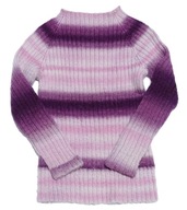 Ręcznie robiony ciepły sweter 100% WEŁNA WOOL grubszy 98-104
