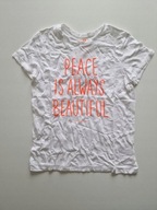 KOSZULKA H&M T-SHIRT top peace is always beautiful 158/164 METKA