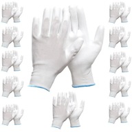 Pracovné rukavice Rukavice potiahnuté bielymi ELASTICKÁ SILNÁ BOZP veľ.9 12par