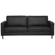 Sofa 3-osobowa skórzana czarna SAVALEN