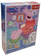 Puzzle Trefl Gigant 2w1 Świnka Peppa 36 elementów z kolorowanką 91950 - KD