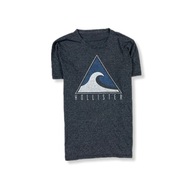 Hollister T-Shirt Koszulka Męska Szara Duża Klasyczna Logo Unikat L XL