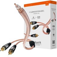 Kabel przewód do subwoofera In-Akustik Star II typu Y RCA - 2xRCA 5m