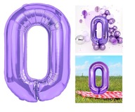 Balon foliowy cyfra 0 fioletowy 100cm Urodziny Numer Duży Hel XXL Zero