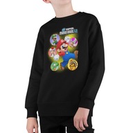 BLUZA DZIECIĘCA CZARNA NADRUK SUPER MARIO BROS 164