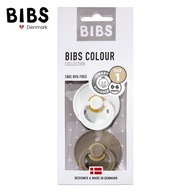 BIBS 2-PACK S WHITE & DARK OAK Smoczek Uspokaj