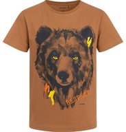 T-shirt chłopięcy Koszulka dziecięca 110 Bawełna brązowa Niedźwiedź Endo