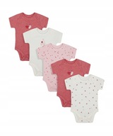 MOTHERCARE 5 PAK Body z krótkim rękawem Serduszka 1-3 m / 6,5 kg / 62