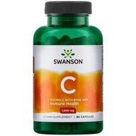 WITAMINA C z DZIKA RÓŻA 1000 mg 90 kap SWANSON