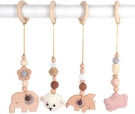 Drevený hrací luk pre bábätká posilňovňa so 4 dielikmi