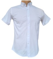 Koszula chłopięca bawełniana gładka biała Turcja krótki rękaw 146