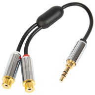 ADAPTER AUX JACK 2 gniazda RCA CINCH PREMIUM 15cm