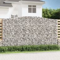 vidaXL Kosze gabionowe, 6 szt, 400x50x220/240 cm, galwanizowane żelazo