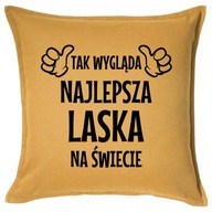 NAJLEPSZA LASKA poduszka 50x50 prezent