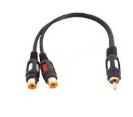 kabel adapter 1RCA wtyk - 2RCA gniazda HQ 0,15 m