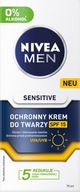 NIVEA MEN SENSITIVE Krem do twarzy nawilżający męski z filtrem SPF15 75ml