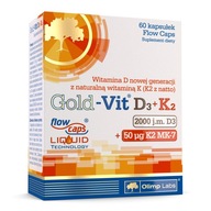 OLIMP GOLD VIT D3+K2 60 kapsúl PRÍRODNÉ VITAMÍNY D3 K2 ZDRAVIE KRÁSA