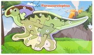 EDUKACYJNE DREWNIANE KLOCKI PUZZLE UKŁADANKA DINOSAUR Parasaurolophus