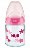 Butelka First Choice+ szklana wskaźnik temp 120 ml 0-6 m różowa NUK