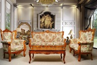 Komplet wypoczynkowy sofa 3+2 i fotel rzeźbiony ludwikowski 77166-8