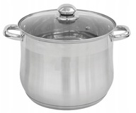 NAGY FAZÉK ROZSDAMENTES ACÉL 8L VENDÉGLÁTÓIPARI MAGAS INDUKCIÓS GÁZ 25CM