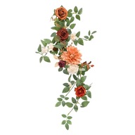 Sztuczny kwiat wiszący kwiat w kształcie łuku ślubnego dla Arbor Home Orange