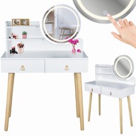 Toaletný stolík so zrkadlom SCANDI kozmetický škandinávsky