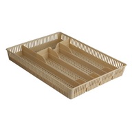 ORGANIZER Wkład na SZTUĆCE do Szuflady z Przegródkami AŻUROWY 31x23x4,5 Beż