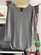 T2 oversize ciepły wełniany CYNTHIA ROWLEY Szary nowy merino wool rarytas S