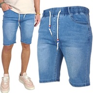 Pánske džínsové krátke strečové nohavice PAS s GUMIČKOU - 252 XXL