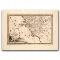 Plagát v retro štýle Stará mapa Talianska Toskánsko A4