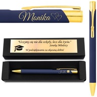 Guľôčkové pero s gravírovaním ZADARMO na darček Tmavomodrý darček pre učiteľa
