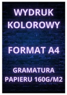 Druk Wydruk kolorowy A4 Papier 160g/m 5 stron