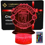 Lampka 3D nocna led usb + pilot MANCHESTER UNITED