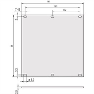 Panel przedni RACK nieekranowany 3HU 10HU 2,5mm aluminium SCHROFF