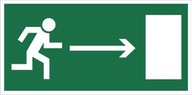 Znak Kierunek do wyjścia drogi ewakuacyjnej (w prawo) PCV 15x30 foto