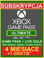 Game Pass + Live Gold 4 mesiace +1 ZADARMO KOD
