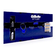 DUŻY ZESTAW DO GOLENIA DLA NIEGO Maszynka GILLETTE STYLER + 3 WKŁADY -