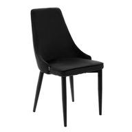 Jedálenská stolička LOUIS RIBBON velúrová čierna 44x59x88 cm HOMLA