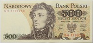 Banknot 500 zł 1982 rok - Seria GH