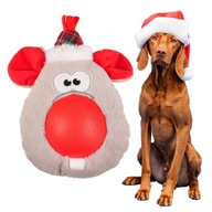 Hračka pre psa Vianočný sob s gumovým červeným nosom na Vianoce