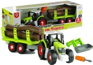 Rozťahovací traktor s prívesom s drevom 43 cm
