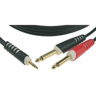 Klotz AY5-0100 - Kabel jack 3,5 TRS - 2x jack 6,3 TS 1m